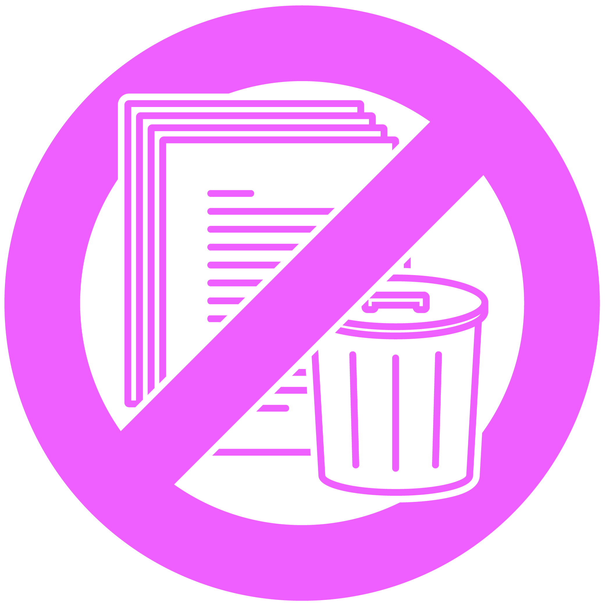 Icon for less paper waste